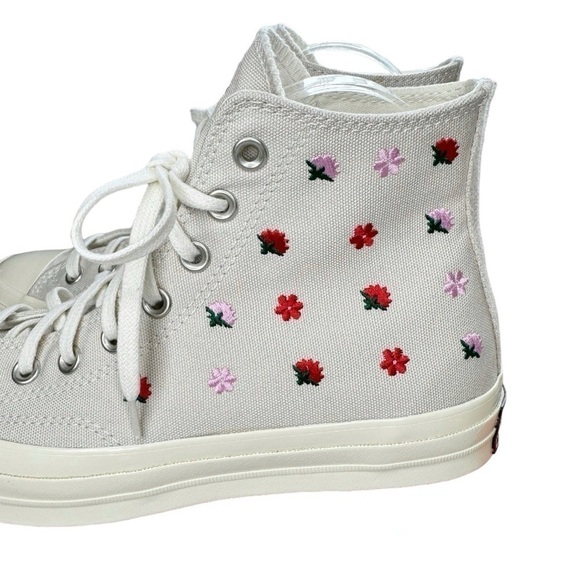 CONVERSE Chuck 70 Floral Embroidery High Top Sneaker size 9.5 - Picture 3 of 16